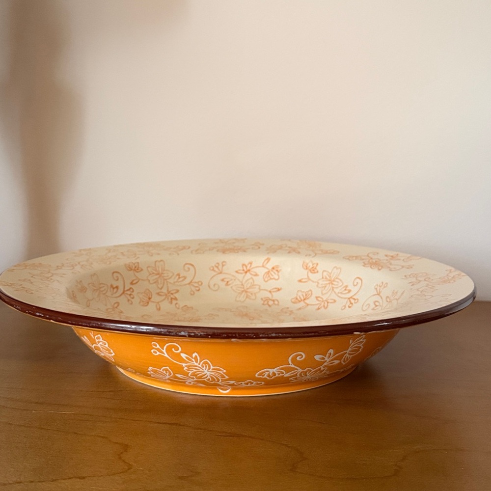 Temp-tations 1.5 Quart Pasta Serving Bowl in Floral Lace Spice Pattern